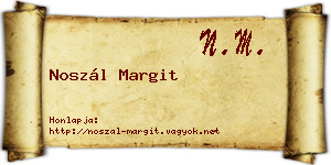 Noszál Margit névjegykártya